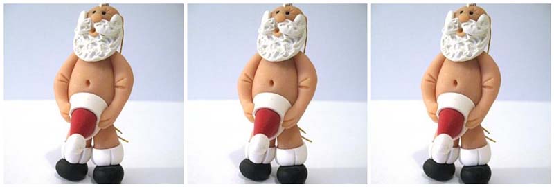 Three Naked Santas
